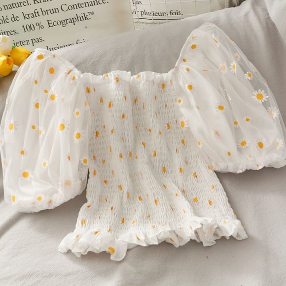 WHITE - Off Shoulder Ruffle Top - Picture 4 of 4